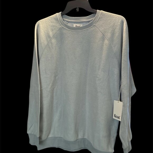 FEAT Unisex S Blanket Blend Crewneck Sweatshirt Shirt Pacific Mist NWT - Picture 1 of 2